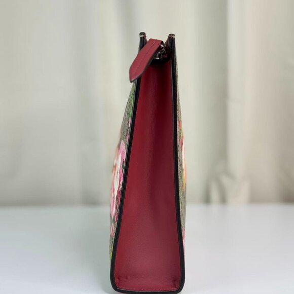 Gucci GG Logo Supreme Clutch With Flore Floral Design Handbag Elegant Modern - Picture 4 of 8